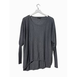 Trouve Sweater Womens Small Oversized Gray Loose-Fit Pullover Gray